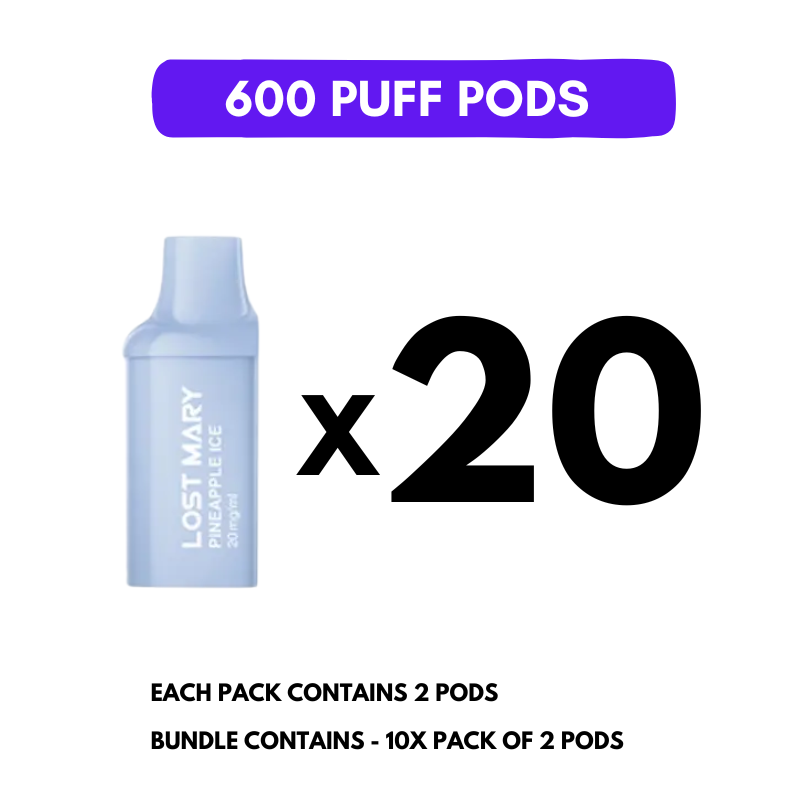 Pineapple ICE Lost Mary 600 Puff Replacement Pods Box Of 10 - Image 2