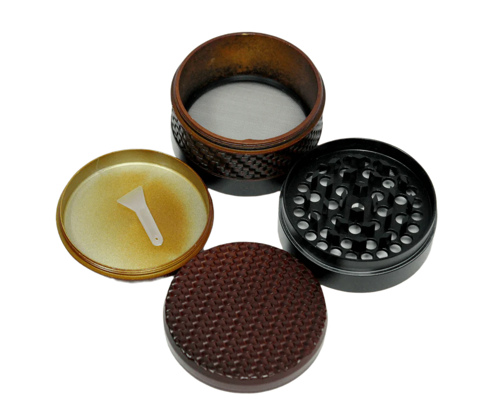 EC420 Weaving Wood Style 63mm 4 Piece Grinder - Orange/Copper - Image 2