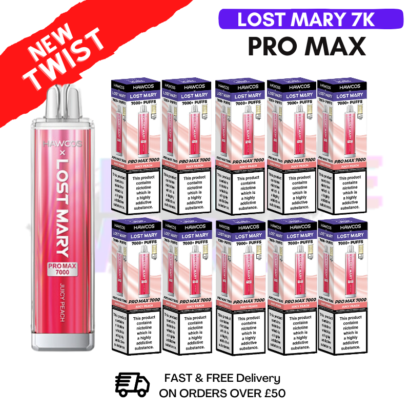 Juicy Peach Lost Mary Pro Max 7K Box Of 10