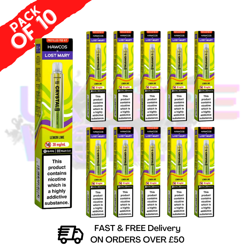 Lemon Lime Lost Mary Crystal Pro 600 KITS Box Of 10