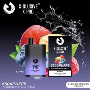 X-QLUSIVE X-PRO BLUEBERRY RASPBERRY PEACH – 5500 PUFFS